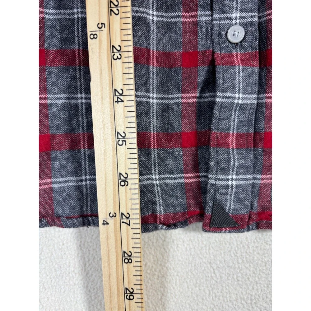 UNTUCKit Mens Large Grey Red Plaid Long Sleeve‎ 100% Cotton Button Down Shirt